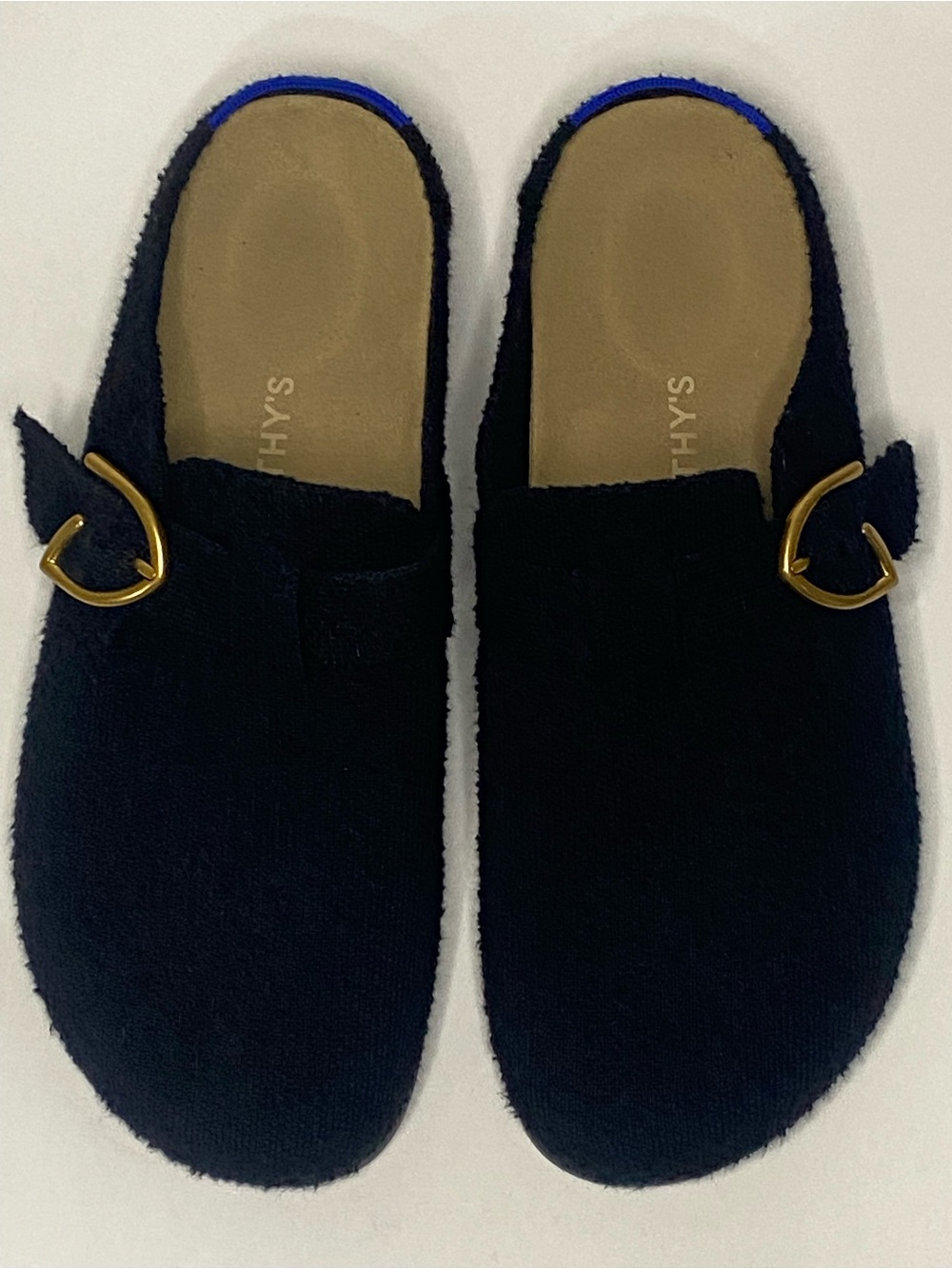 Rothy’s The Buckle Clog Soft Black Bouclé Gold Buckle W11 M10 - Picture 3 of 13